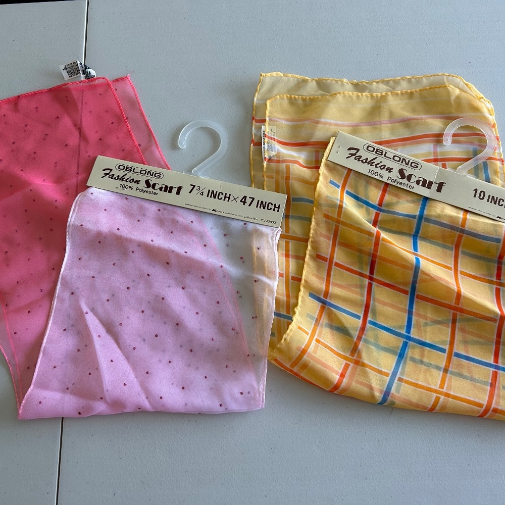 Vintage Kmart Sheer Head Scarf Wrap Lot of 2 Summer Sheer NWT